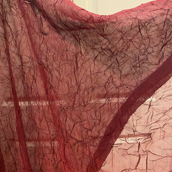 Deep burgundy sheer Scarf curtain. - Picture 2 of 2